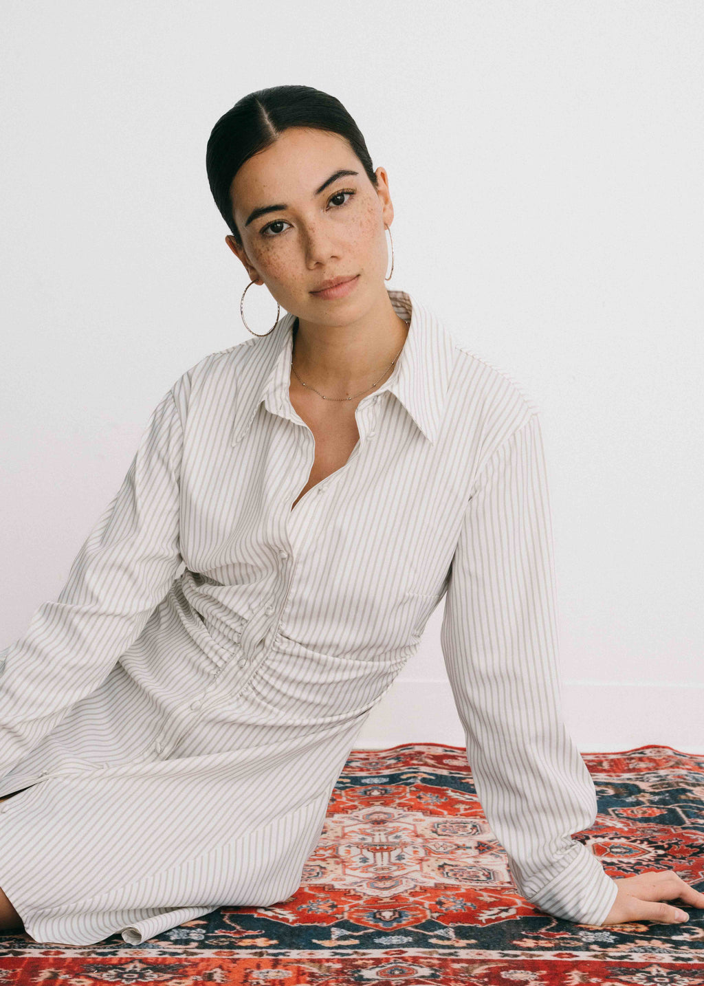 Diamond Cut Silver Hoop Earrings