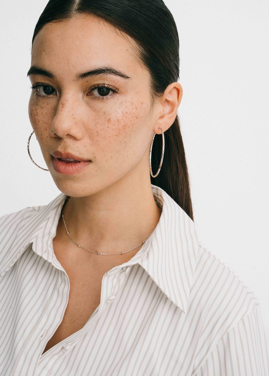 Diamond Cut Silver Hoop Earrings