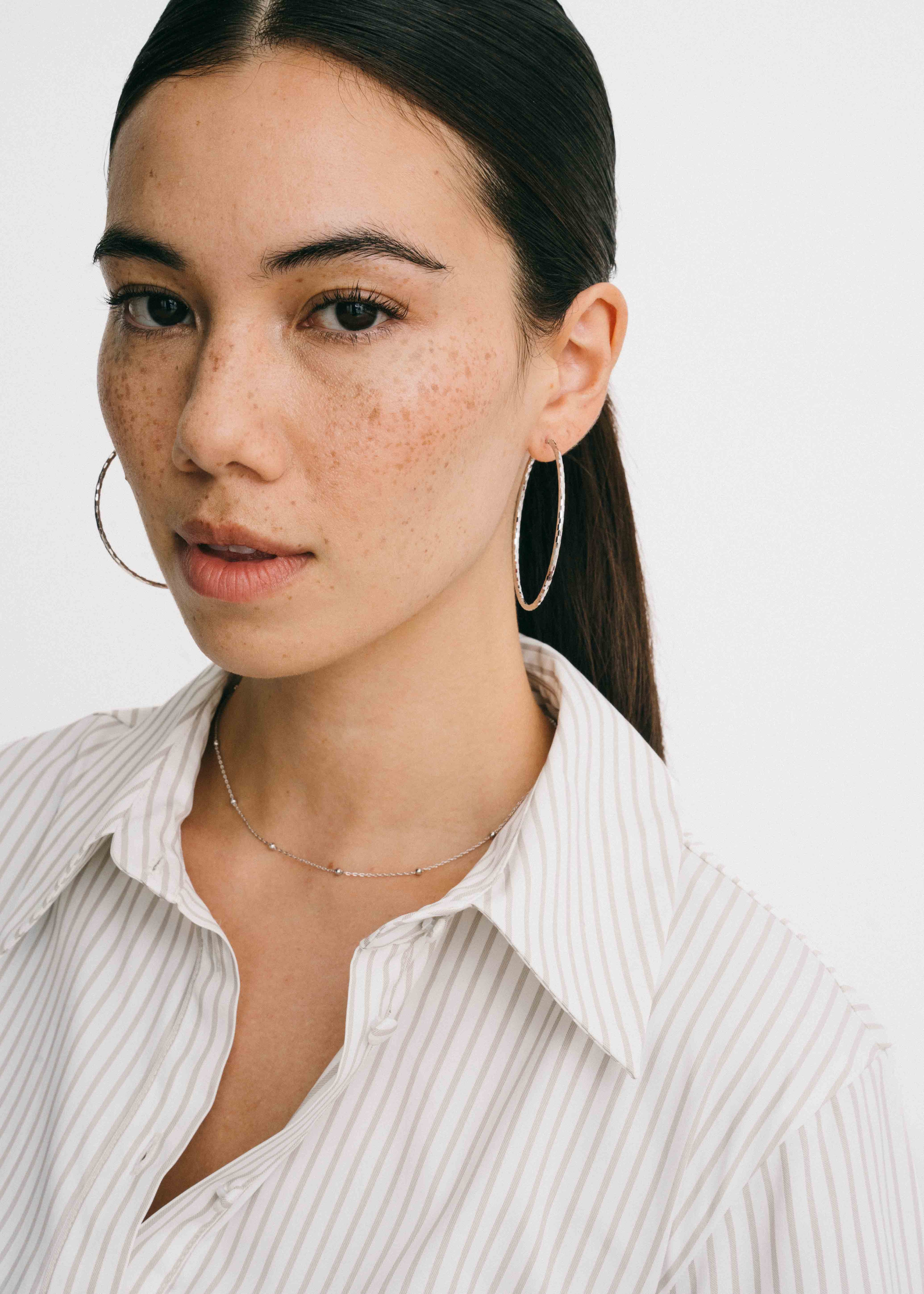 Diamond Cut Silver Hoop Earrings