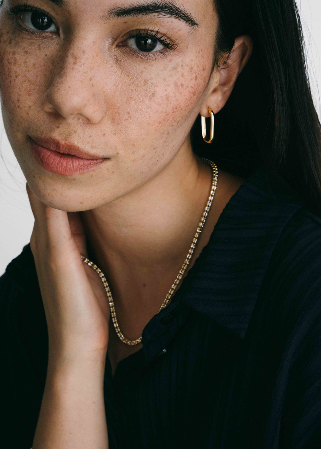 Rectangle Gold Hoop Earrings