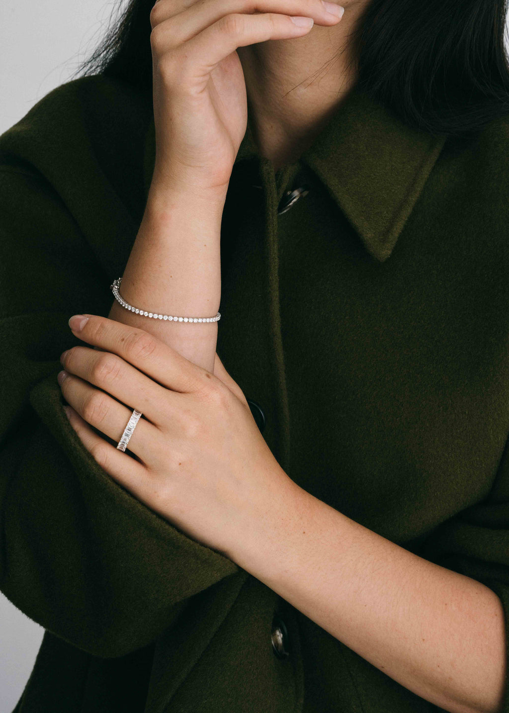 Lab Diamond Emerald Cut Eternity Band