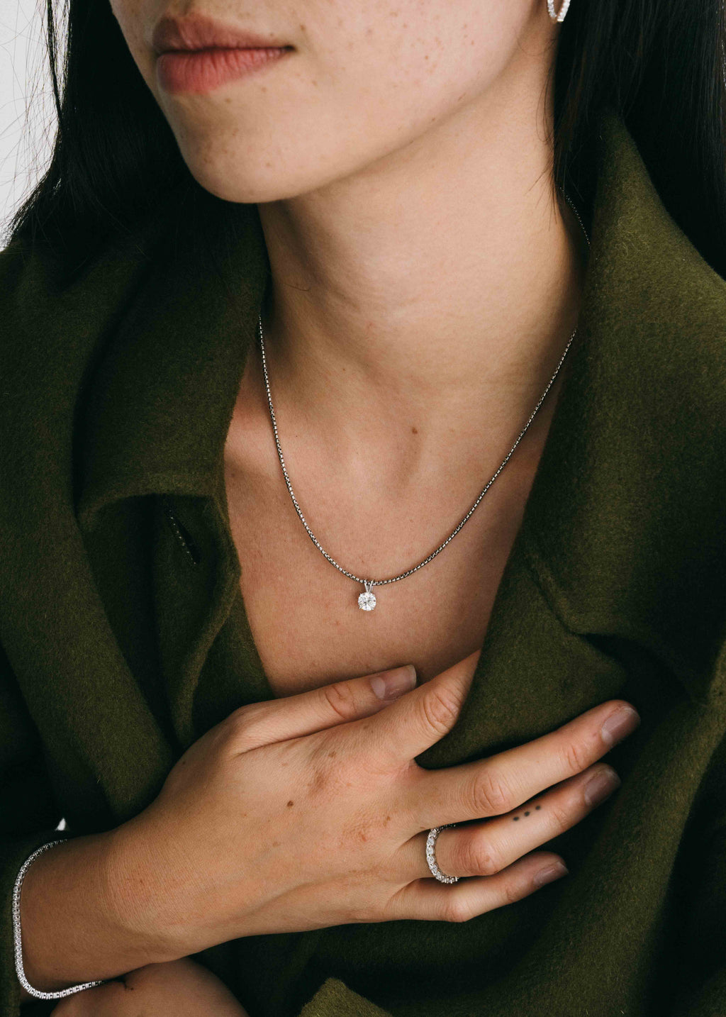 14k Lab Diamond Pendant