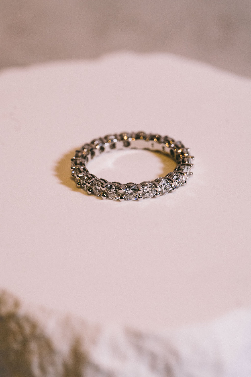 14k Lab Diamond Round Cut Eternity Ring