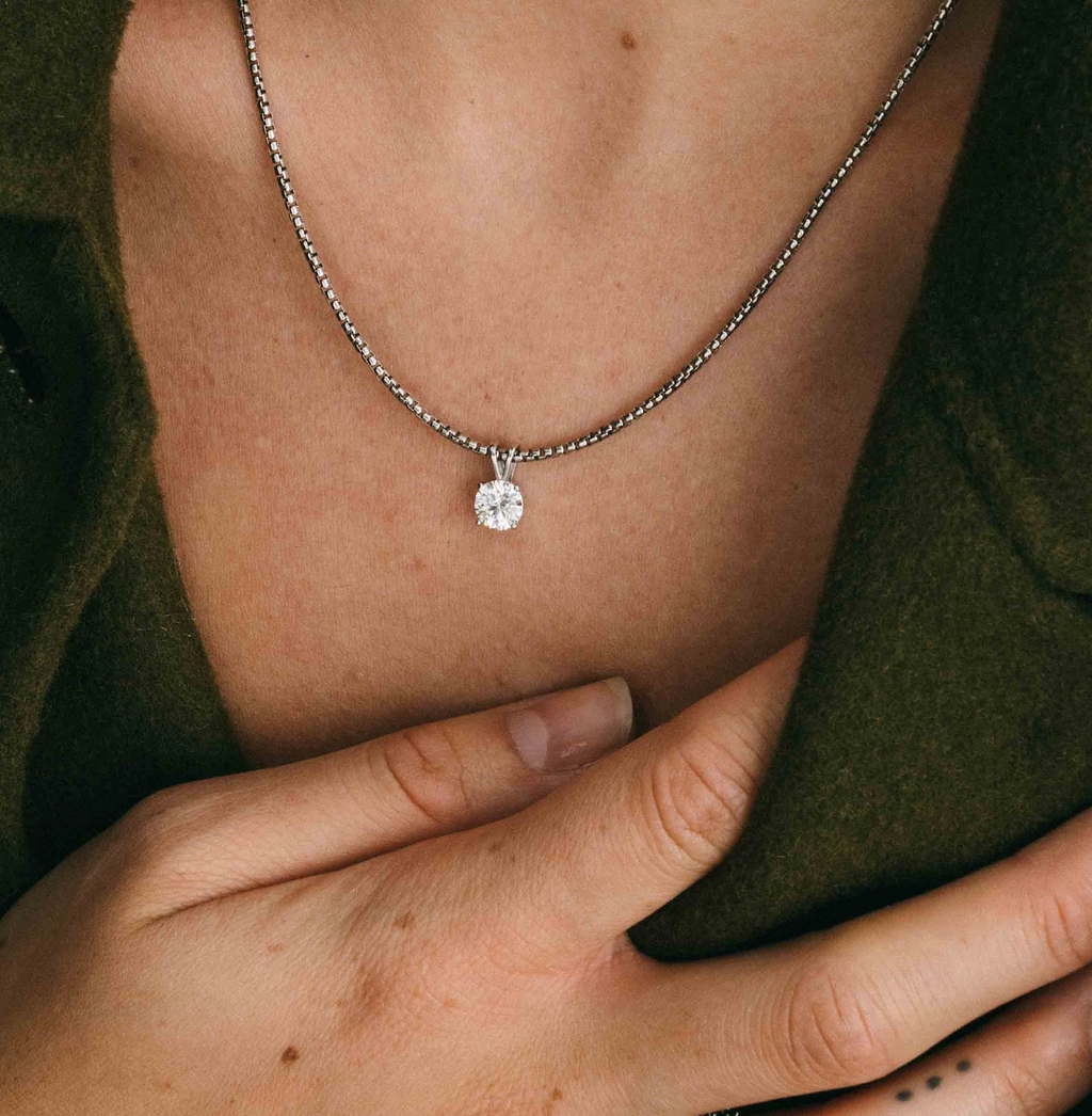 14k Lab Diamond Pendant